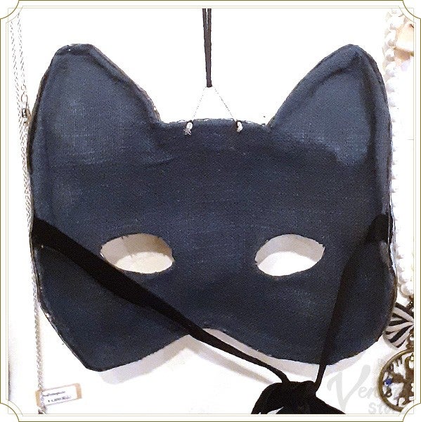 ネコ面 イタリア紙使用 スチームパンク アンティーク インテリア 仮面