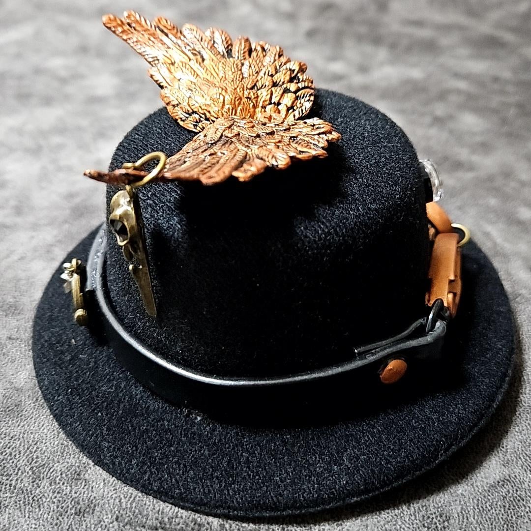 ミニチュア シルクハット 旅 ゴーグル 羽根 スチームパンク ミニチュア