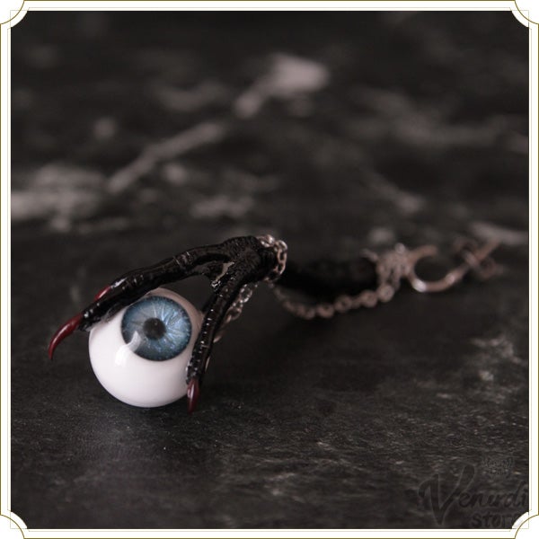 魔界への片道切符 ピアス ブルー 目玉 u.talezo ハンドメイド 片耳