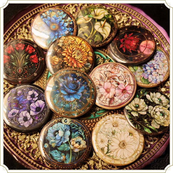 ステンドグラスミラー花飾り(463) ステンドグラスミラー花飾り(463