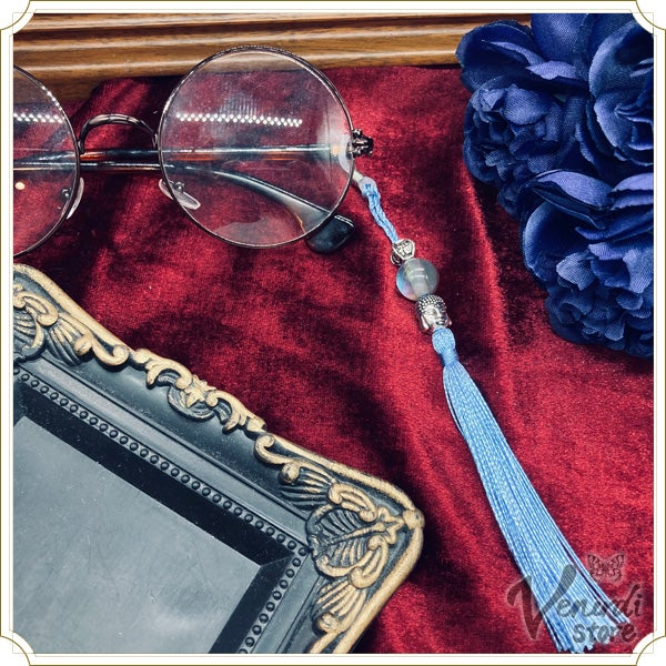 禅風の淡色 タッセル 眼鏡チャーム 眼鏡 大仏 紫 青 緑 メガネ